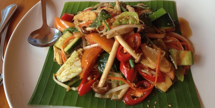 The perfect vegetable stir fry at Nest 2 in Chiang Dao