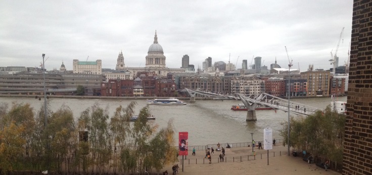 Taken outside the Tate Modern. Easy to spot the typically gloomy day; you can almost feel the cold damp weather through the picture.                                                        