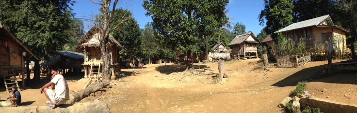 A tiny beige village we visited near BaNa,where a man was making a well crafted bamboo basket. 